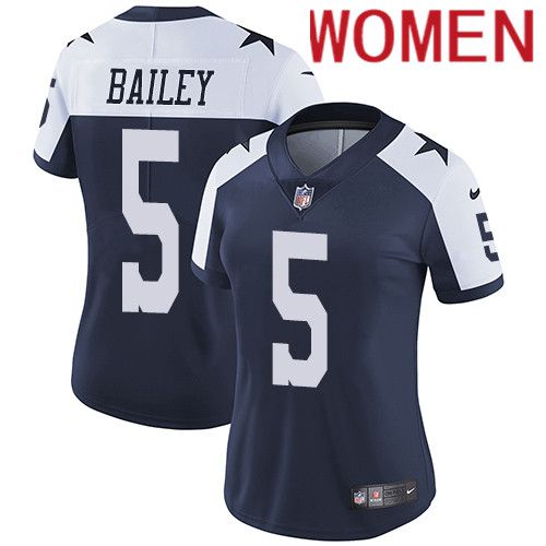 Women Dallas Cowboys 5 Dan Bailey Nike Navy Blue Throwback Limited NFL Jersey
